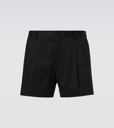Cotton-blend gabardine shorts