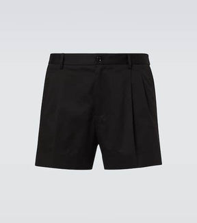 Cotton-blend gabardine shorts