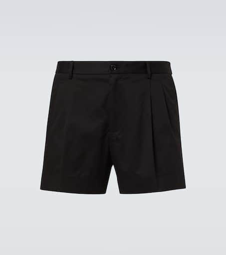Cotton-blend gabardine shorts