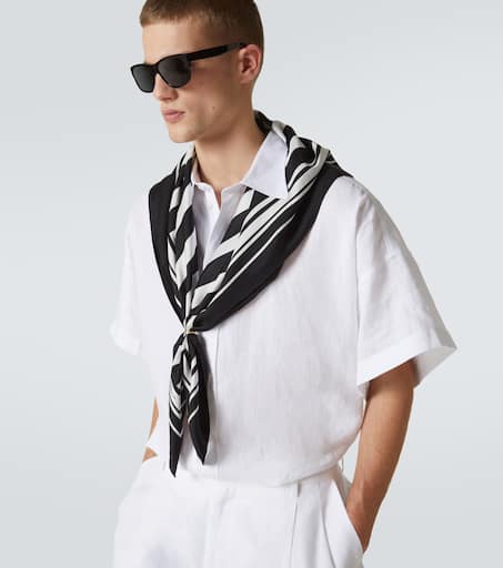 Striped silk scarf