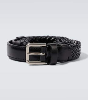 Braided leather belt