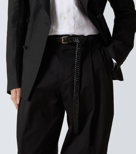 Braided leather belt