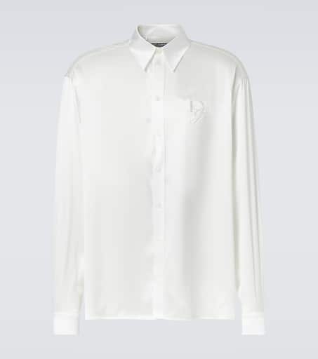 Silk satin tuxedo shirt