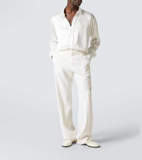 Silk satin tuxedo shirt