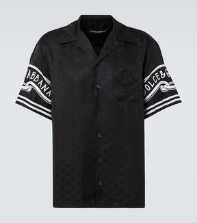 Printed silk twill shirt