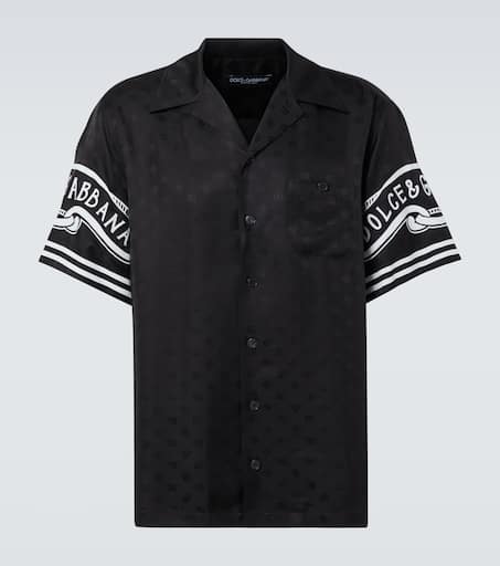Printed silk twill shirt