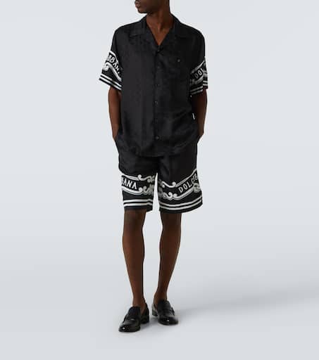 Printed silk twill shirt