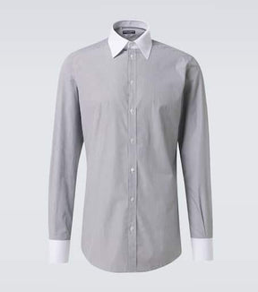 Striped cotton poplin shirt