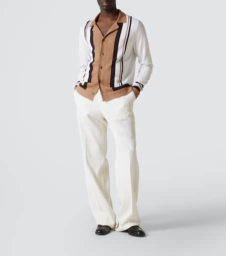 Wool and silk jacquard cardigan