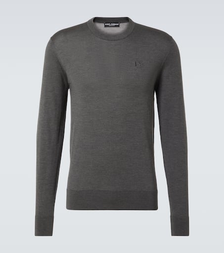 Logo silk sweater