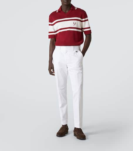 Silk and cotton polo shirt