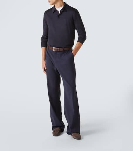 Silk polo shirt