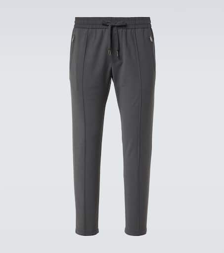 Wool-blend straight pants