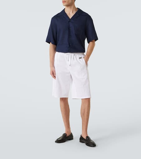 Cotton gabardine Bermuda shorts