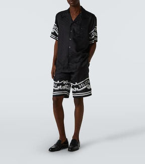 Paisley silk twill Bermuda shorts