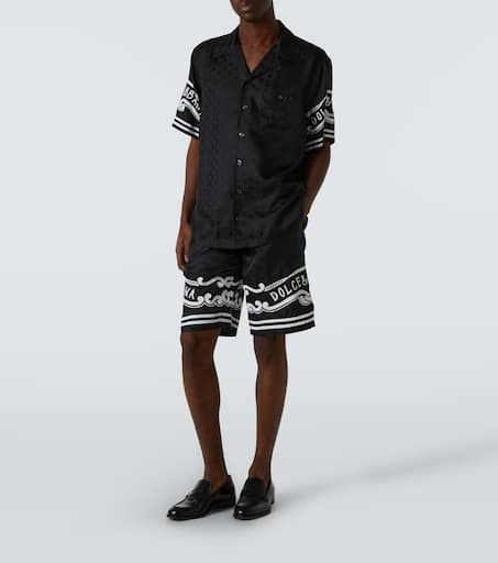 Paisley silk twill Bermuda shorts