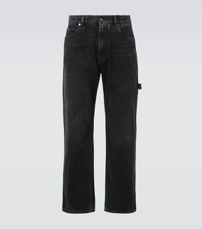 Mid-rise straight jeans