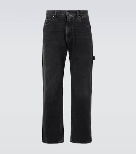 Mid-rise straight jeans