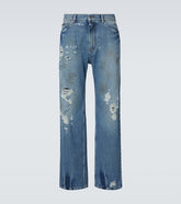 Distressed wide-leg jeans