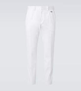 Cotton gabardine straight pants
