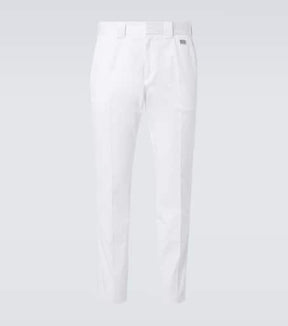 Cotton gabardine straight pants