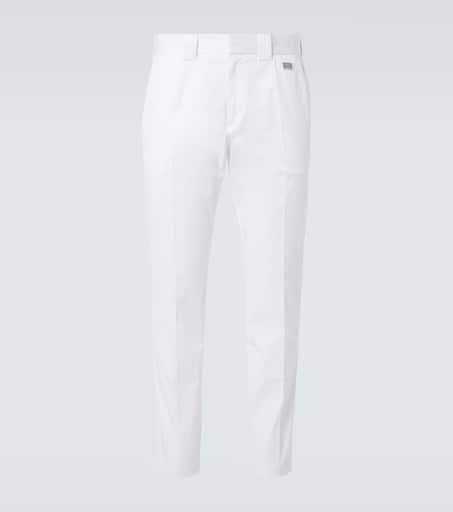 Cotton gabardine straight pants