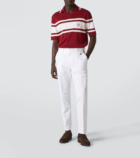 Cotton gabardine straight pants