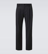 Wool-blend straight pants