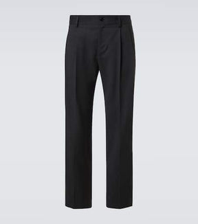 Wool-blend straight pants