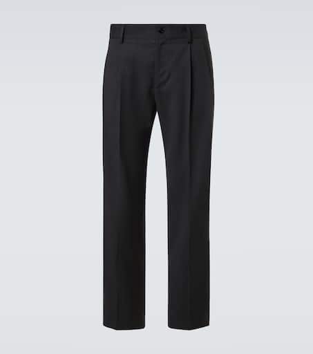 Wool-blend straight pants