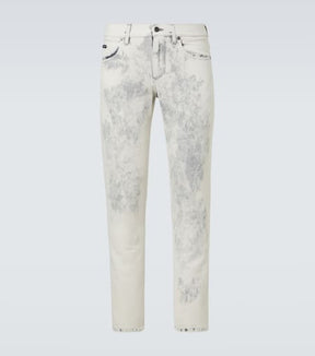 Printed straight jeans