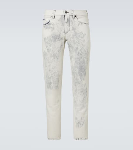 Printed straight jeans