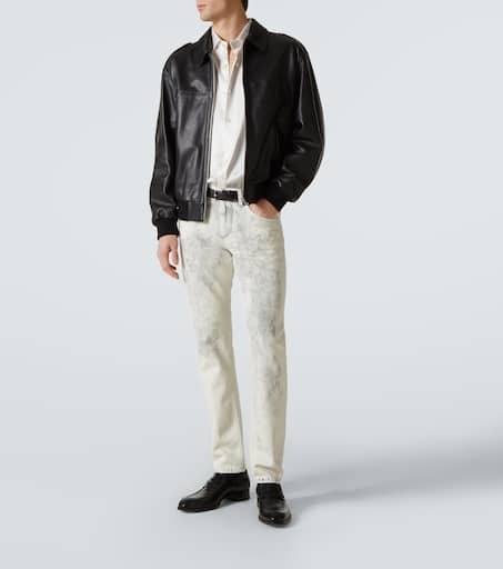 Printed straight jeans