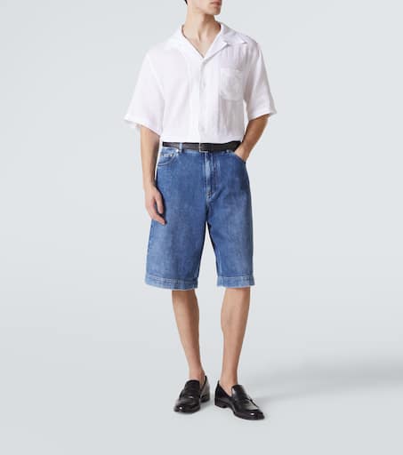 Logo denim Bermuda shorts