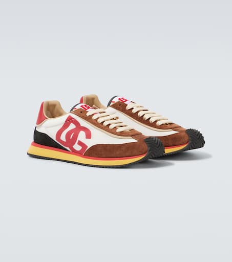 DG Runner suede-trimmed sneakers