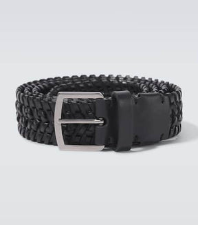 Braided leather belt