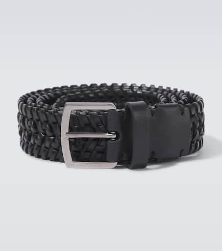 Braided leather belt
