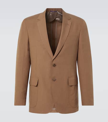 Single-breasted silk and linen blazer