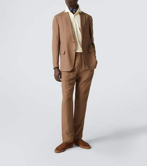 Single-breasted silk and linen blazer