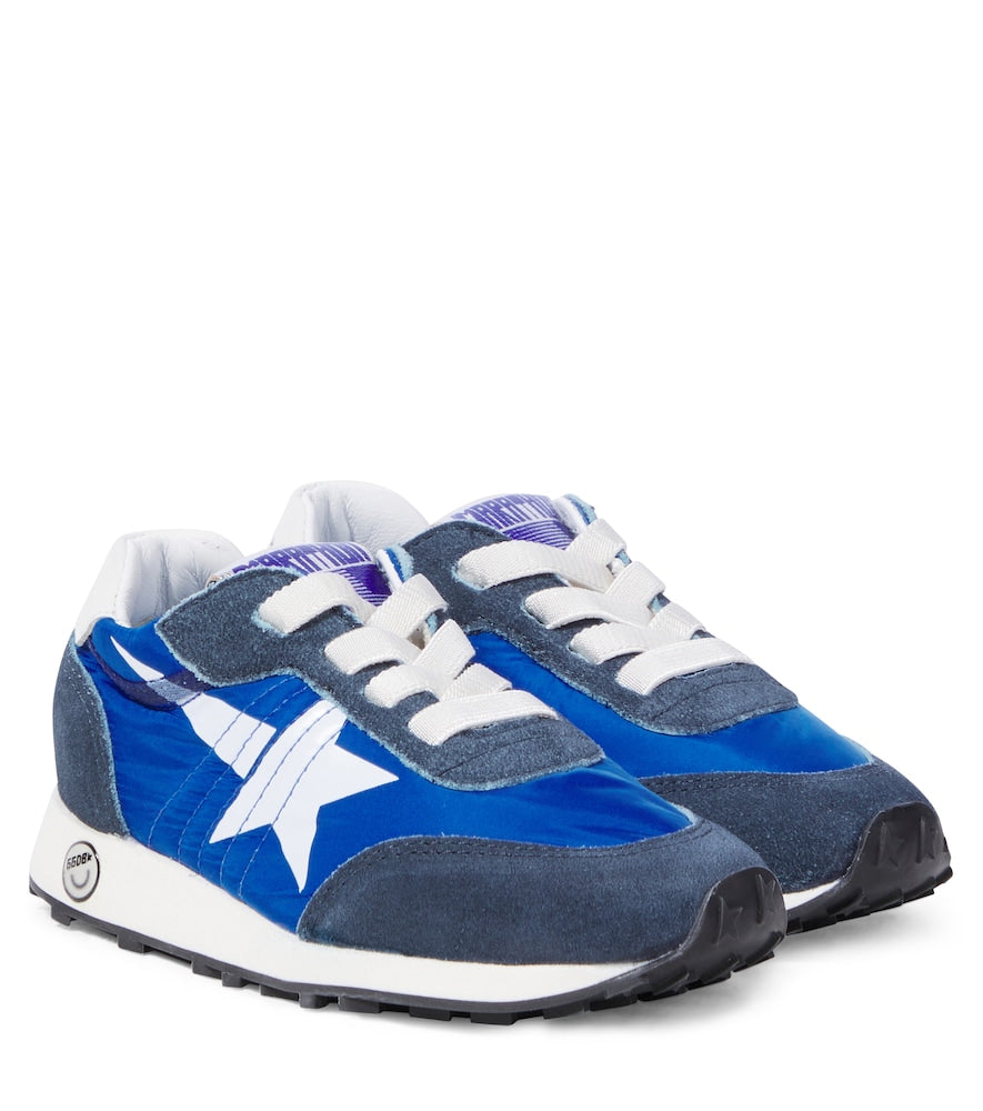 Marathon suede-trimmed sneakers