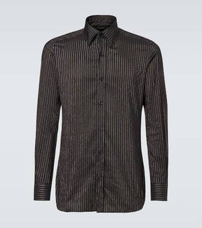 Pinstripe silk shirt