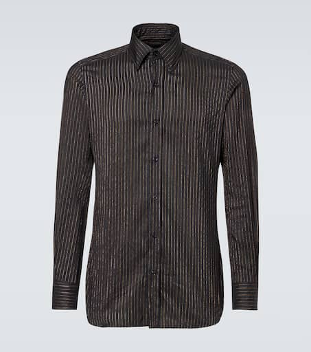Pinstripe silk shirt