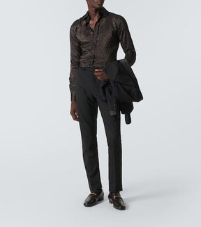 Pinstripe silk shirt