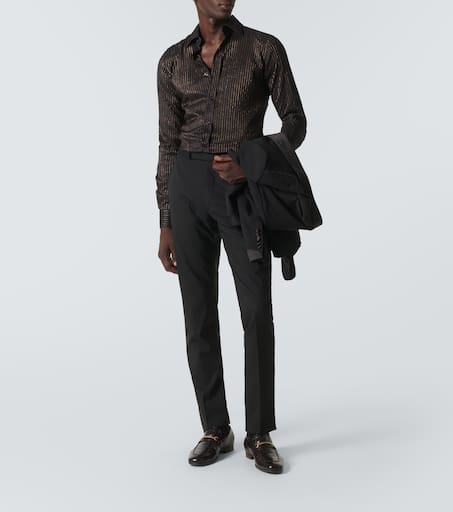 Pinstripe silk shirt