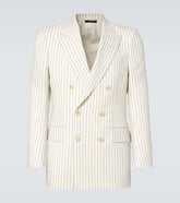 Dyllan pinstripe wool and silk blazer