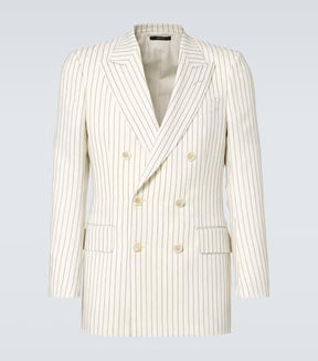 Dyllan pinstripe wool and silk blazer