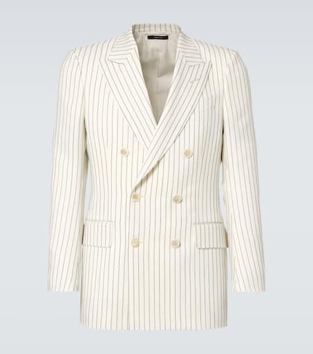 Dyllan pinstripe wool and silk blazer