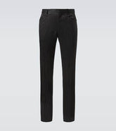 Dylan striped wool and silk suit pants