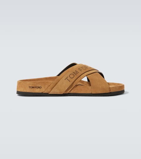 Logo suede sandals