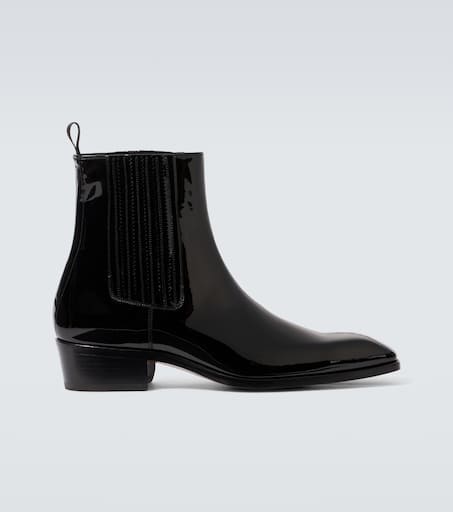 Patent leather Chelsea boots